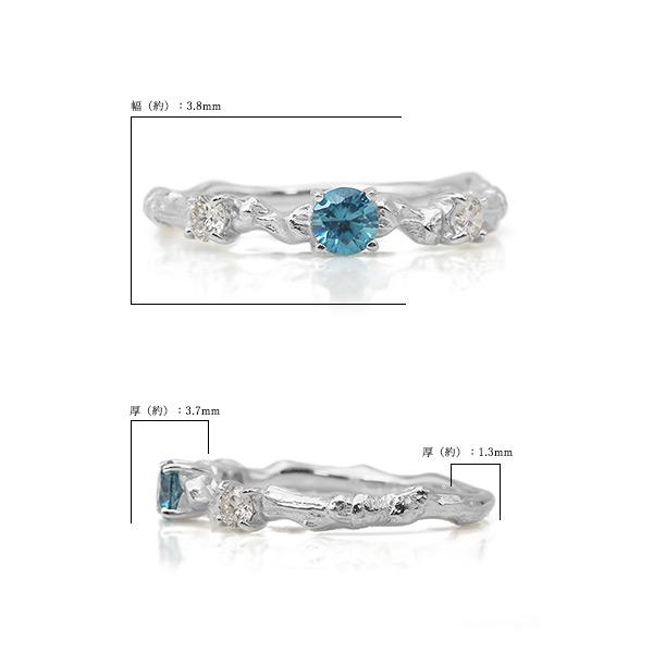 ブルージルコン ダイヤモンド リング アルベロ 指輪 PT900 K18 K10対応 誕生石12月の画像