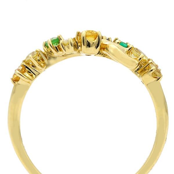 P+10％中 イエローサファイア エメラルド ダイヤモンドリング サマーローズ 誕生石 4月 5月 9月 PT900 K18 K10対応 |  | 02