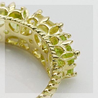 ペリドット レモンクォーツ オープンワークリング 誕生石 8月 PT900 K18 K10対応の画像