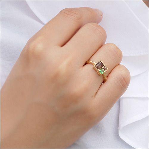 メイクパレット リング シトリン ペリドット ピンクトルマリン  PT900 K18 K10対応 誕生石 10月 11月の画像
