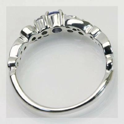 タンザナイト ダイヤモンド リング フルエンテ PT900 K18 K10対応 誕生石 4月 12月の画像