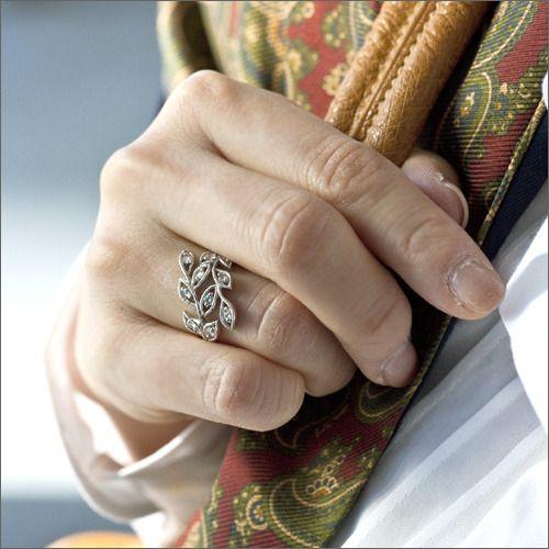 レーシー・リーフ Lacey Leaf ローズカットダイヤモンド リング PT900 K18 K10対応 誕生石 4月の画像