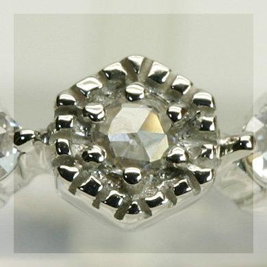 ローズカットダイヤモンド ヘキサゴン リング 誕生石 4月 PT900 K18 K10対応の画像