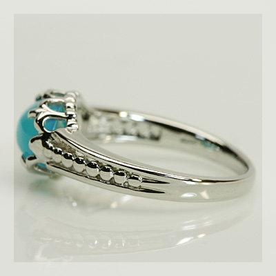 シーブルーカルセドニー コリドール リング PT900 K18 K10対応 ブルー