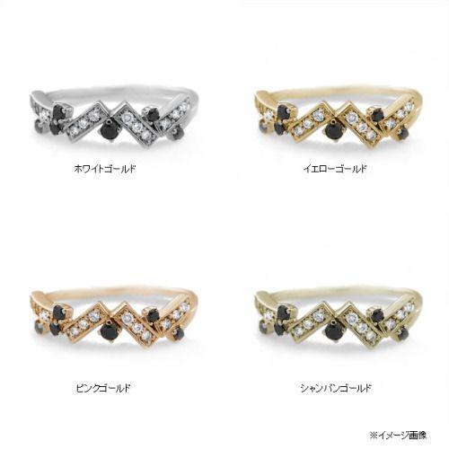 ブラックダイヤモンド ダイヤモンド モダンリング PT900 K18 K10対応  誕生石 4月の画像