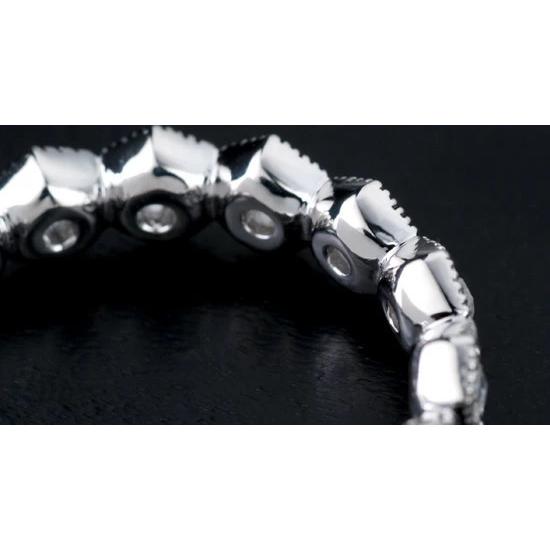 ローズカットダイヤモンド ハニカム” リング 誕生石 4月 PT900 K18 K10対応の画像