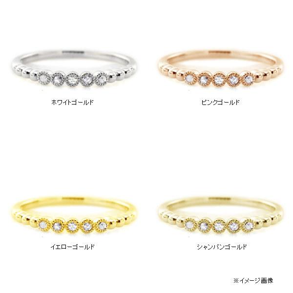 ローズカットダイヤ ミル打ちリング PT900 K18 K10対応  誕生石 4月の画像