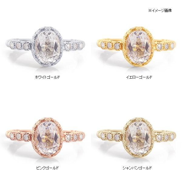 ダンビュライト ローズカットダイヤモンド レースアンティーク リング PT900 K18 K10対応 誕生石 4月の画像