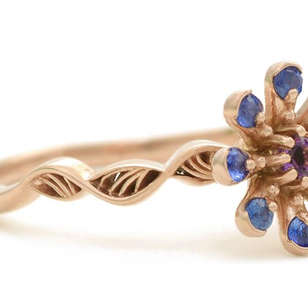 ブルーサファイア アメシストリング マーガレット  PT900 K18 K10対応 誕生石 2月 9月 |  | 02