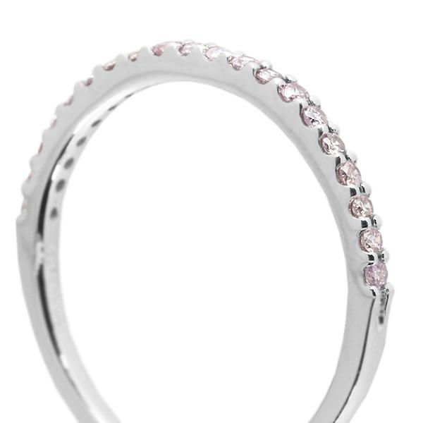 数量限定 桜カラーピンクダイヤモンド 究極のストレートリング 指輪 誕生石4月 PT900 K18 K10対応の画像