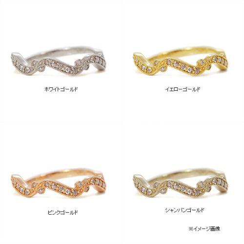 バレエコレクション ローズカットダイヤ ダイヤモンドリング トゥシューズリボン PT900 K18 K10対応  誕生石 4月の画像