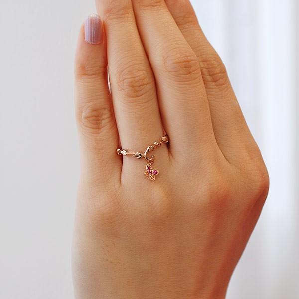 サファイア蝶 ヴィンテージデザイン リング 0.5号からお作り可能です  