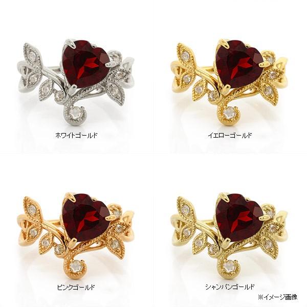 ガーネット ローズカットダイヤモンド リング シャレ PT900 K18 K10対応 誕生石 1月の画像