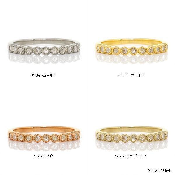 ローズカットダイヤ ブリリアントカットダイヤ アンティークデザイン ミル打ち リング PT900 K18 K10対応 誕生石 4月の画像
