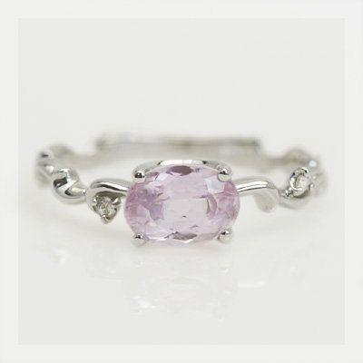 希少K18・pt900ピンクインペリアルトパーズとダイヤのお花カップリング10号 希少K18・pt900ピンクインペリアルトパーズとダイヤのお花カップ