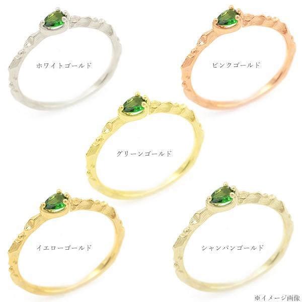 レディース 全12種類選べる カラーストーン リング 職人手作り カラーレディス ドロップ  1号から19号対応  PT900 K18 K10対応の画像