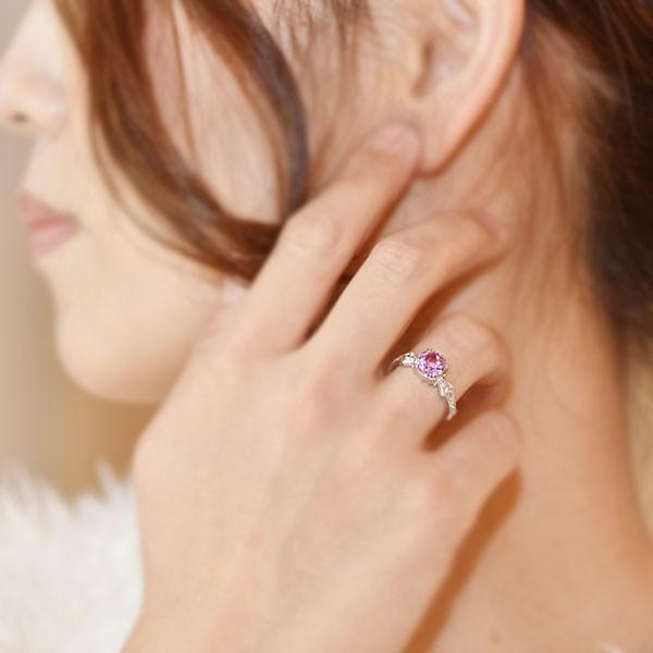 AAA クンツァイト リング コルニーチェ 春色ピンク PT900 K18 K10対応の画像