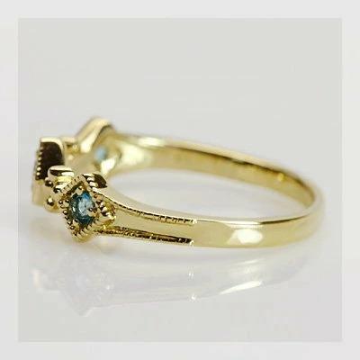 ネオンブルートパーズ エスプリ リング PT900 K18 K10対応 誕生石 11月の画像