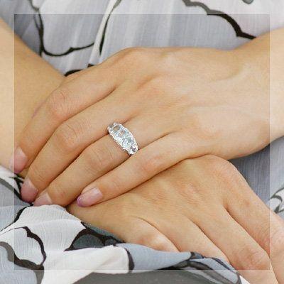 アンティーク 2007 スカイブルートパーズリング 誕生石 11月 PT900 K18 K10対応の画像