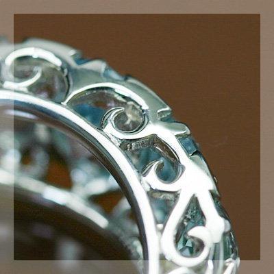 アンティーク 2007 スカイブルートパーズリング 誕生石 11月 PT900 K18 K10対応の画像