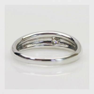 大人のボリューム ダイヤモンドハートピンキーリング PT900 K18 K10対応 誕生石 4月の画像