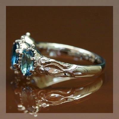 ロンドンブルートパーズ ロンドンクラシカルリング PT900 K18 K10対応 誕生石 11月の画像