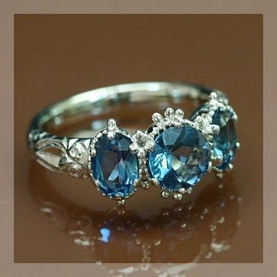ロンドンブルートパーズ ロンドンクラシカルリング PT900 K18 K10対応 誕生石 11月の画像