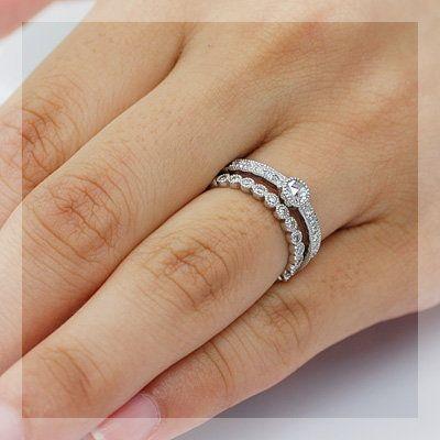 アンティークの魅力たっぷり ローズカット ダイヤモンド リング ガルボ PT900 K18 K10対応 誕生石 4月の画像