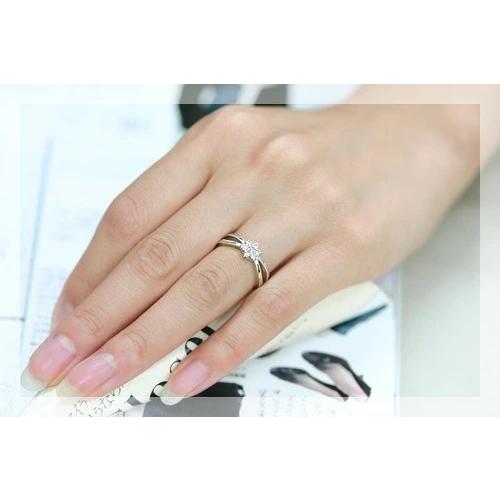 ダイヤモンド7石フラワーミル打デザインリング PT900 K18 K10対応 誕生石 4月の画像