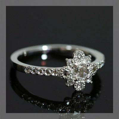 指輪 ローズカットダイヤモンド リング レジーナ” PT900 K18 K10対応 誕生石 4月の画像