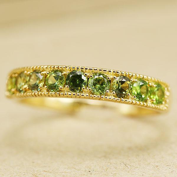 指輪 ロシア産 デマントイドガーネット エレガントリング 煌きクラシカル PT900 K18 K10対応 | 