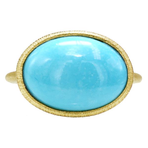 k10 ターコイズリング　k10トルコ石リング K10トルコ石（ターコイズ）オーバルカボション リング小