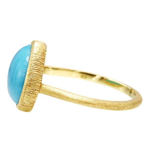 指輪 リング 18k ゴールド 天然石 11号 トルコ石 アゲート ヒスイ 限定1本 K10YG トルコ石 ターコイズ テクスチャーリング 11号