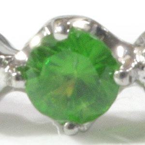 デマントイド ガーネット ダイヤモンド リング 誕生石 1月 PT900 K18 K10対応の画像