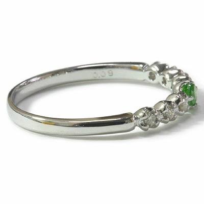 デマントイド ガーネット ダイヤモンド リング 誕生石 1月 PT900 K18 K10対応の画像
