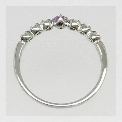 バイオレットサファイア ダイヤモンド リング 誕生石 4月 9月 PT900 K18 K10対応の画像