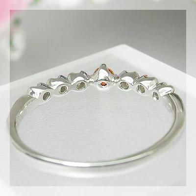 スペサタイトガーネット ダイヤモンド デザイン リング 誕生石 1月 PT900 K18 K10対応の画像