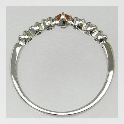 スペサタイトガーネット ダイヤモンド デザイン リング 誕生石 1月 PT900 K18 K10対応の画像