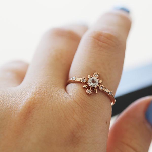 UV蛍光 スカポライト ローズカットダイヤモンド リング リフレクション 指輪 PT900 K18 K10対応 |  | 05