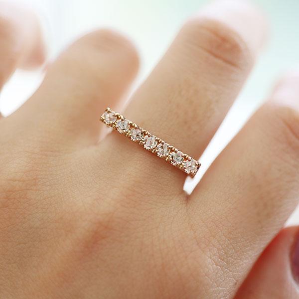 ベーネベーネ K18PG モルガナイトローズカットダイヤモンド