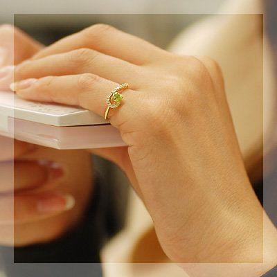 P+10％中 ペリドット ダイヤモンド プティ・ハート”ピンキーリング 誕生石 4月 8月 PT900 K18 K10対応 |  | 01