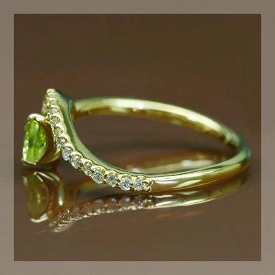 P+10％中 ペリドット ダイヤモンド プティ・ハート”ピンキーリング 誕生石 4月 8月 PT900 K18 K10対応 |  | 03
