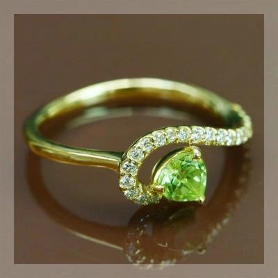 P+10％中 ペリドット ダイヤモンド プティ・ハート”ピンキーリング 誕生石 4月 8月 PT900 K18 K10対応 |  | 07