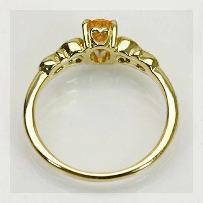 ハートで映えるセンターストーン スペサタイトガーネット ダイヤモンドリング 誕生石 1月 PT900 K18 K10対応の画像