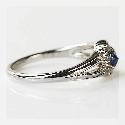 サンエンタープライズ社のローズカットブルーサファイア ローズカットダイヤリング 誕生石 4月 9月 PT900 K18 K10対応の画像