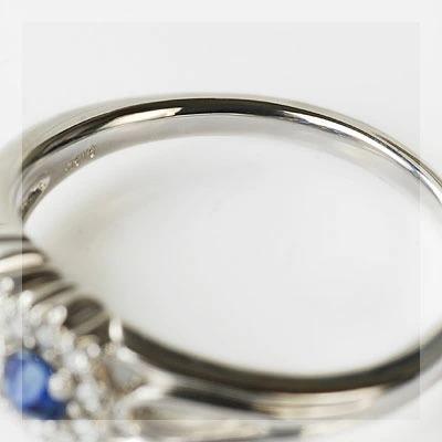サンエンタープライズ社のローズカットブルーサファイア ローズカットダイヤリング 誕生石 4月 9月 PT900 K18 K10対応の画像
