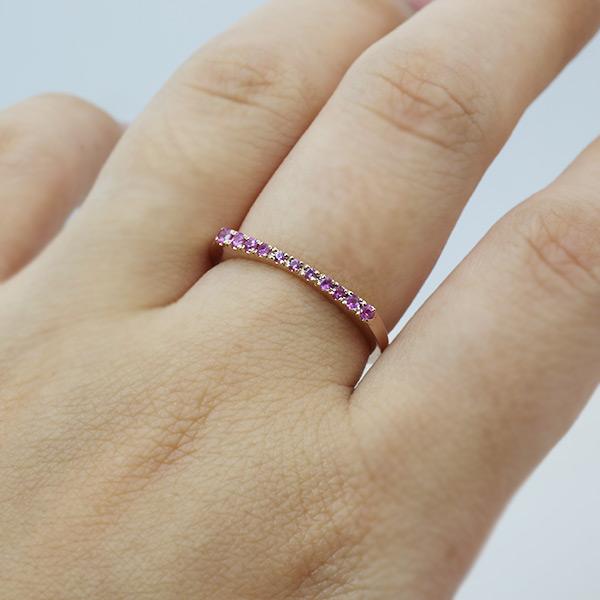 ピンクサファイア グラデーション リング グラデ・ルーチェ 指輪 PT900 K18 K10対応 誕生石9月 |  | 05