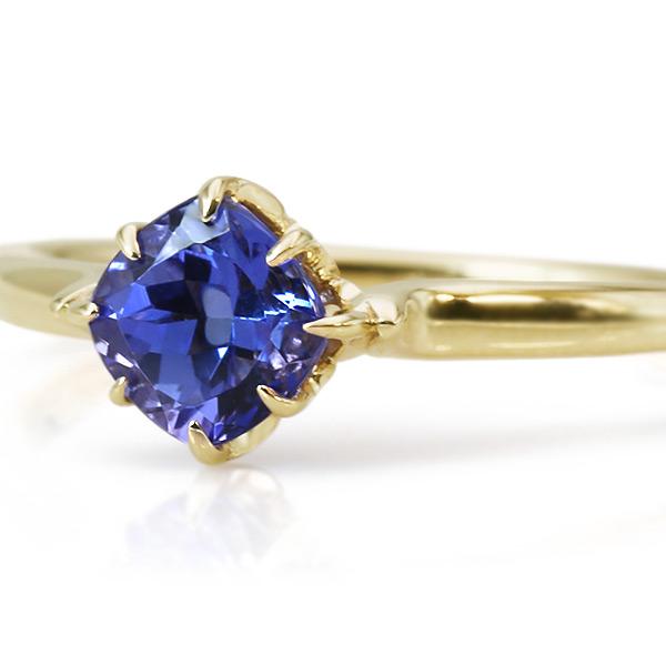 タンザナイト クッションカット リング フラワーレース 指輪 PT900 K18 K10対応 誕生石12月 |  | 02