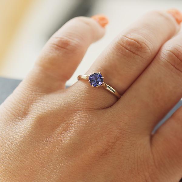 タンザナイト クッションカット リング フラワーレース 指輪 PT900 K18 K10対応 誕生石12月 |  | 05