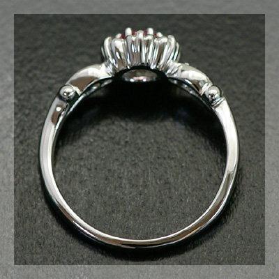 ブルボンクィーン ピンクスピネル ローズカットダイヤモンドリング 誕生石 4月 春色ピンク PT900 K18 K10対応の画像